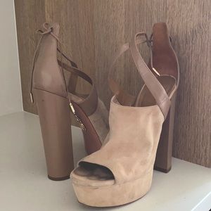 Tan Aquazzura 6in designer heel made in Italy